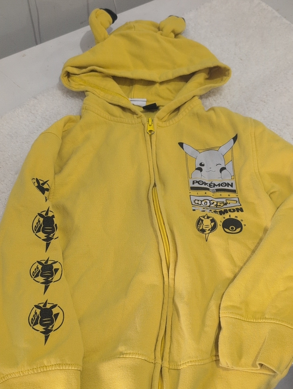 Pokemon Yellow Pikachu Kids Zip-Up Hoodie with Ear Hood